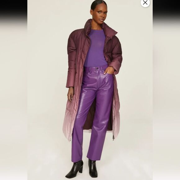 Busayo Long Puffer Coat Parka Size XS Purple Ombre - Picture 1 of 9